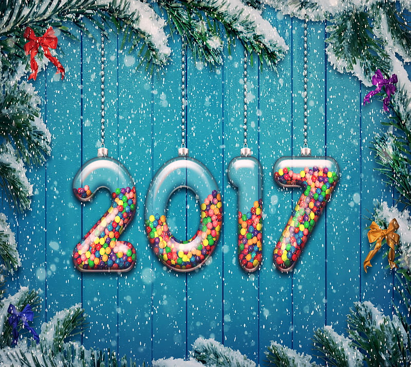 new year, 2017, decoration, holiday, new year happy, HD wallpaper