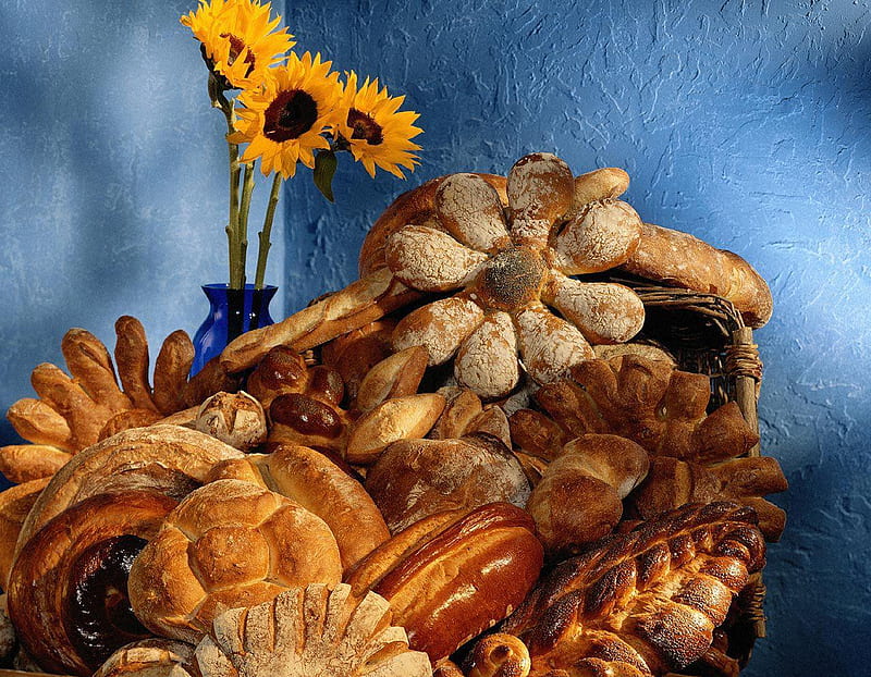happy bread, bread, flower, passion, taste, HD wallpaper