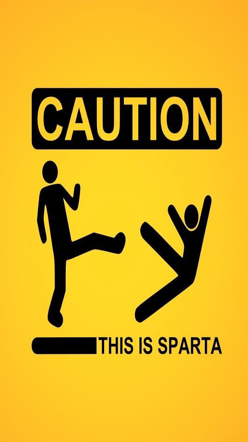 sparta, caution, HD phone wallpaper
