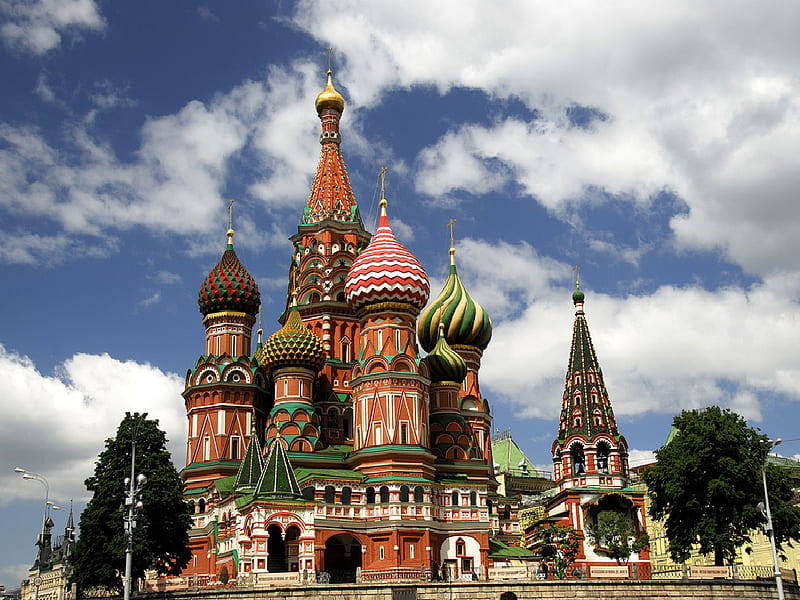 Saint Basil's Cathedral, cathedral, moscow, monument, st basil, dome, russian, HD wallpaper