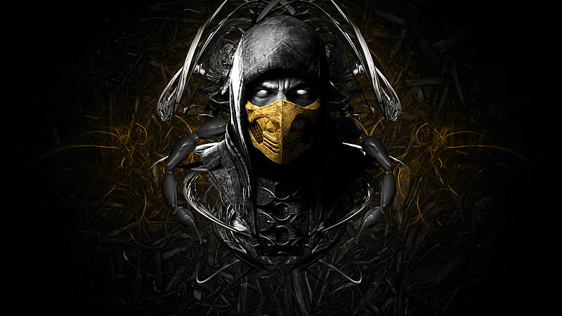Yellow Mask Scorpion Mortal Kombat X, HD wallpaper