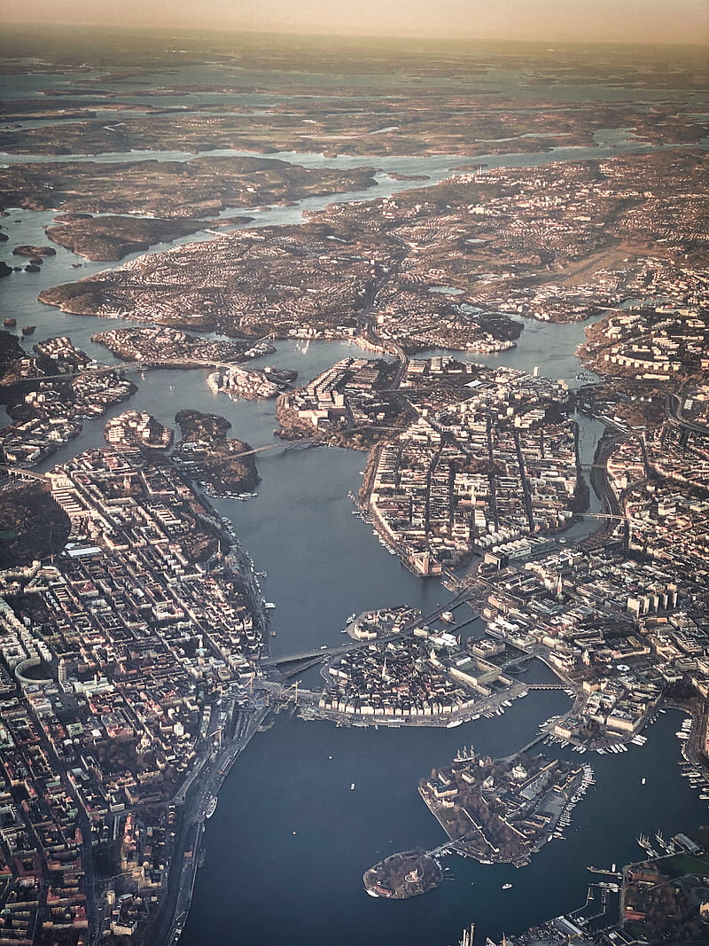 aerial graph of coastal cities, HD phone wallpaper