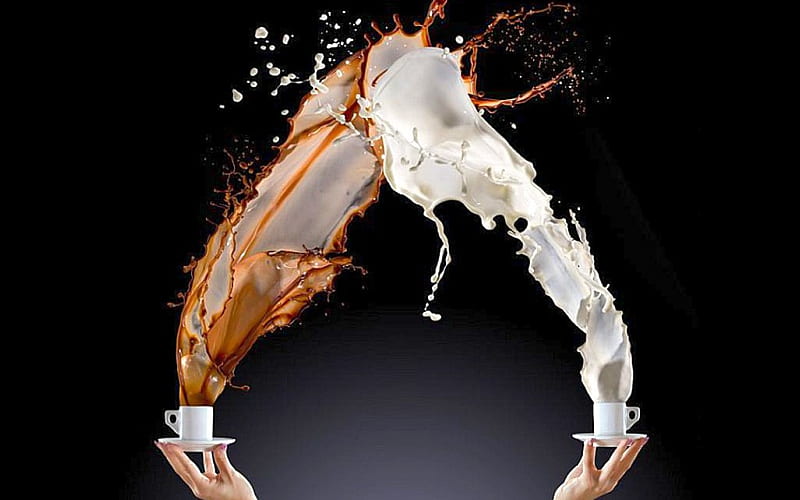 Coffee, cool, tasty, hot, milk, flavors, cups, HD wallpaper
