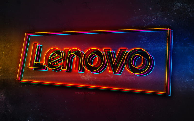 Lenovo logo, light neon art, Lenovo emblem, Lenovo neon logo, creative art, Lenovo, HD wallpaper