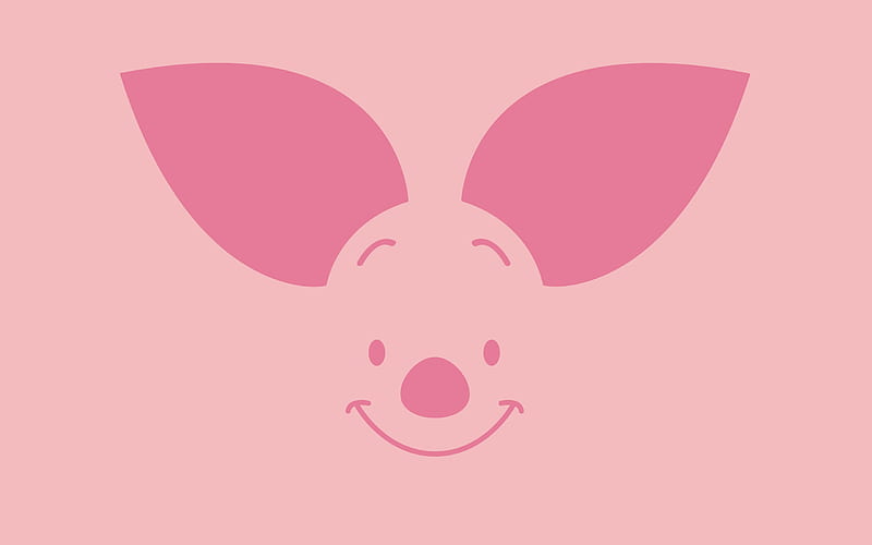 Piglet !, pig, piglet, cartoon, pink, HD wallpaper
