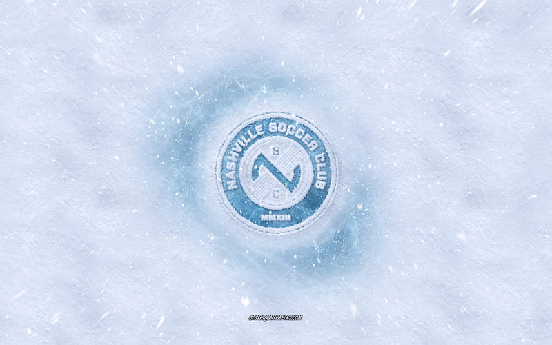 Nashville SC logo, American soccer club, winter concepts, USL, Nashville SC ice logo, snow texture, Nashville, Tennessee, USA, snow background, Nashville SC, soccer, HD wallpaper