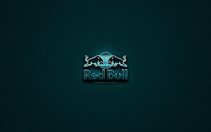 Red Bull glitter logo, creative, blue metal background, Red Bull logo,  brands, HD wallpaper | Peakpx