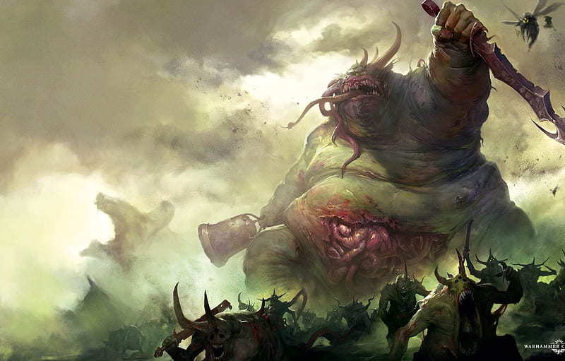 chaos, demons, chaos, Nurgl, Warhammer, plague, demons, Warhammer 40 000, plague, Nurgle, The Great Unclean, great unclean one for , section фантастика, HD wallpaper