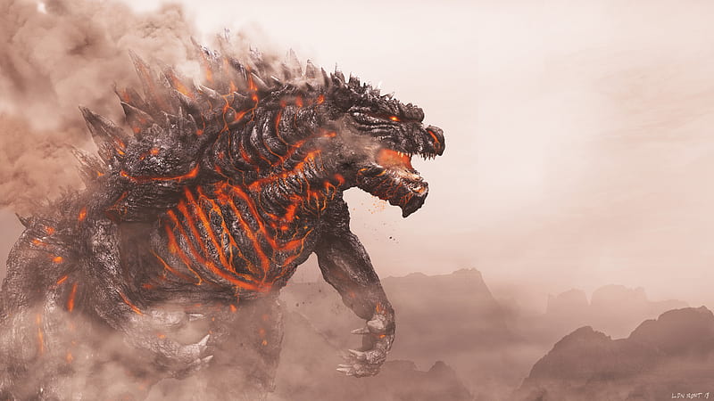 Godzilla With Fire And Smoke With Background Of Mountain Movies, HD  wallpaper | Peakpx