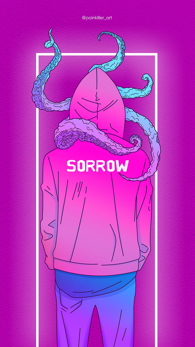 SORROW (V.2), anime, cyberpunk, darkness, fear, horror, neon, octopus, sao, skull, skulls, HD phone wallpaper