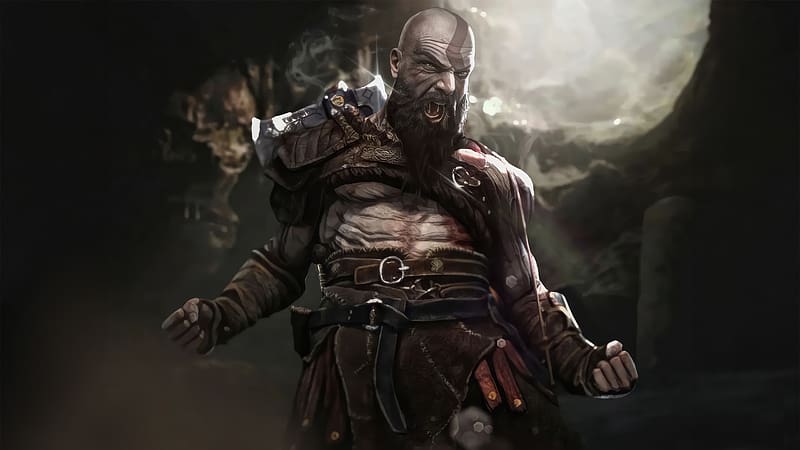 The Angry Kratos God Of War , kratos, god-of-war-4, god-of-war, 2023-games, games, artist, artwork, digital-art, HD wallpaper
