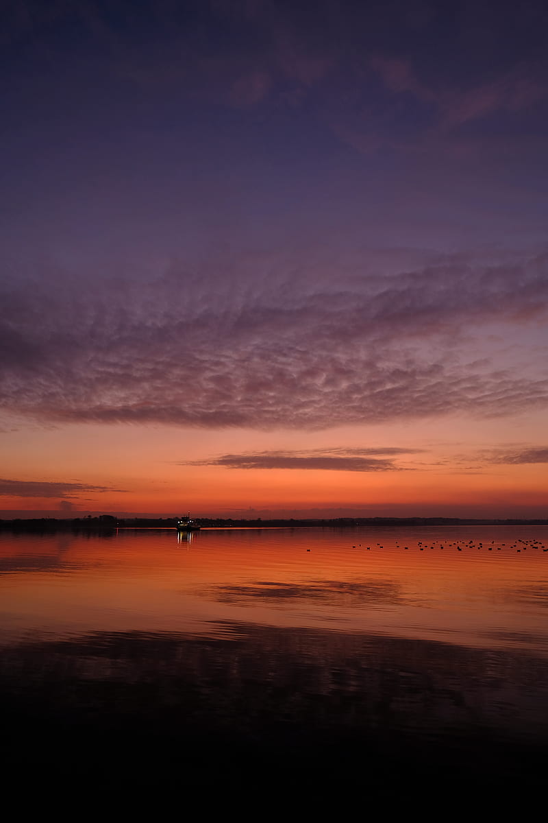 lake, dusk, dark, water, landscape, HD phone wallpaper