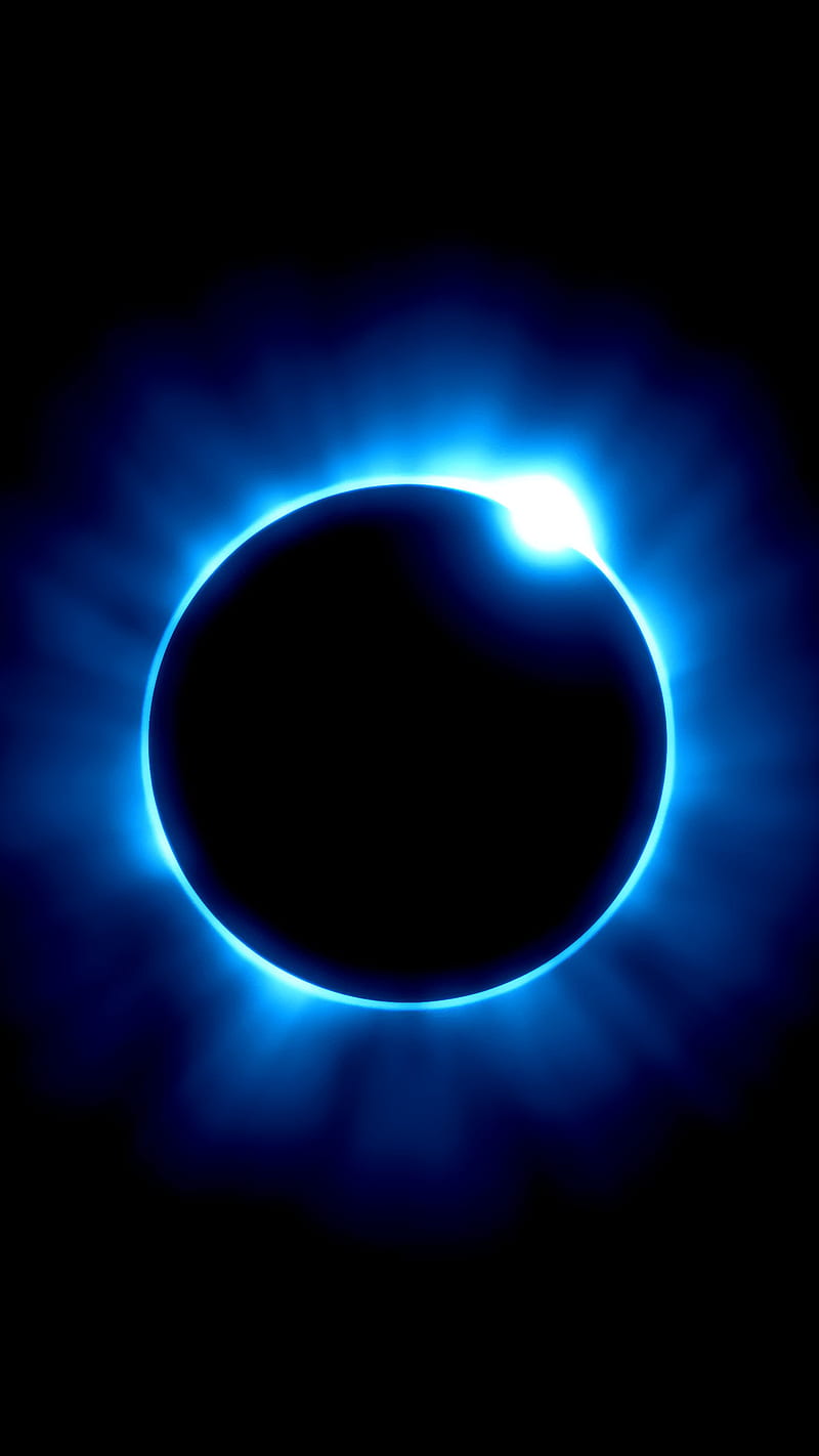 Solar eclipse 2, 2017, abstract, blue, core, edge, galaxy, honor, prime, HD phone wallpaper