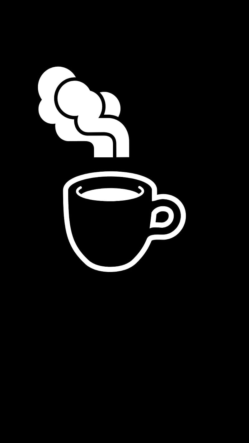 Coffee, black, minimalism, minimalist, smoke, HD phone wallpaper