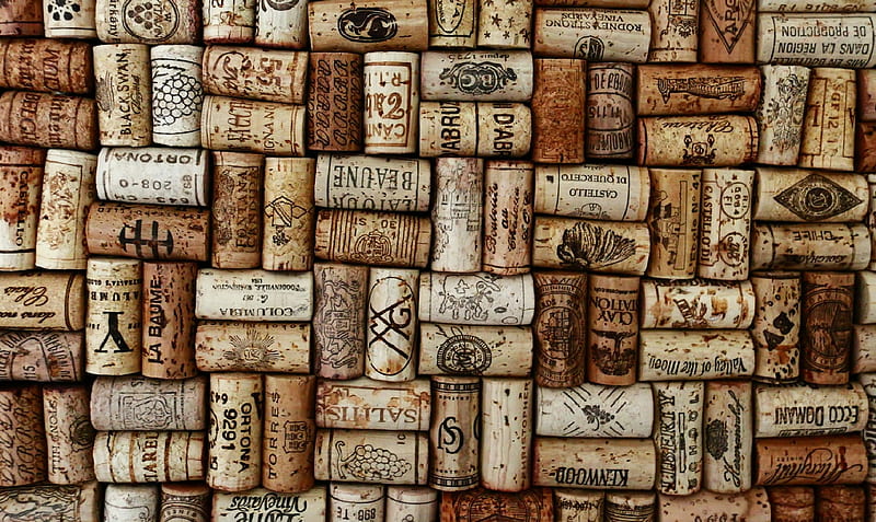 Corks of wine bottles, Tappons, printed corks, Corks, HD wallpaper