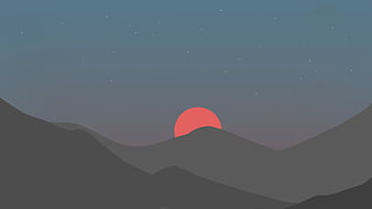 Sunset Minimalist Scenery Wallpaper 4K #7880g