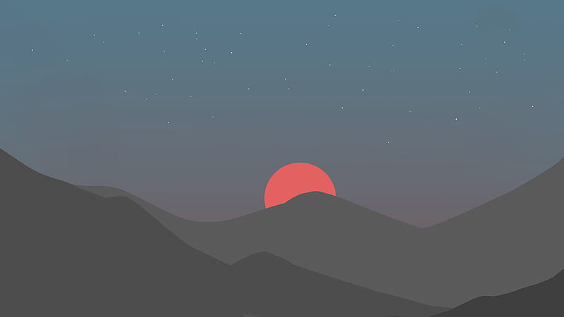 Artístico, minimalismo, montaña, minimalista, puesta de sol, Fondo de  pantalla HD | Peakpx