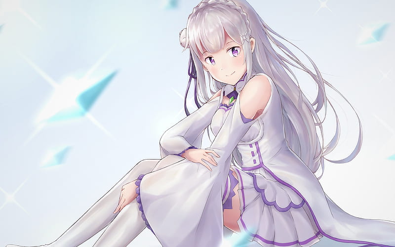 Emilia anime characters, manga, Re Zero, HD wallpaper