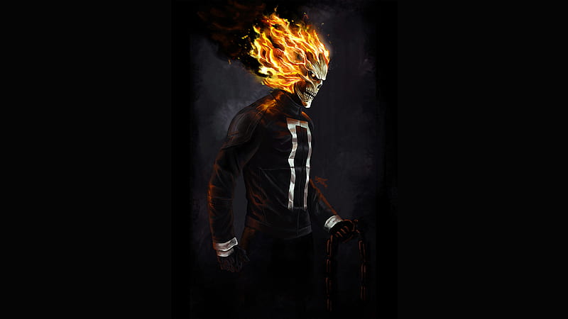 Ghost Rider Art, ghost-rider, artwork, artist, digital-art, superheroes, HD wallpaper