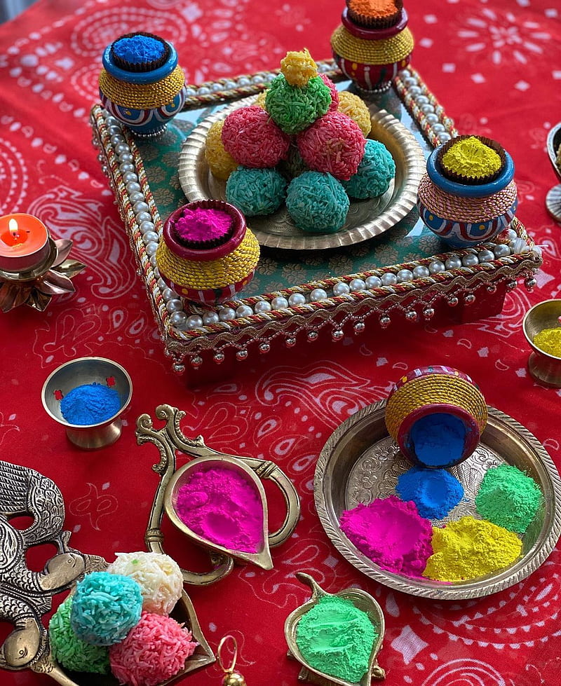 Happy Holi, colors, colours, festive, holi festival, janmashtami, krishna, matka, HD phone wallpaper