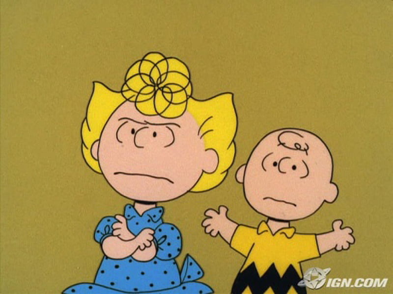 angry sally with big brother, charlie brown, peanuts, HD wallpaper