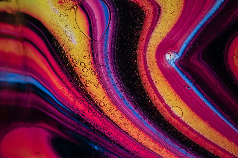 Liquid, bubbles, stains, macro, colorful, HD wallpaper | Peakpx