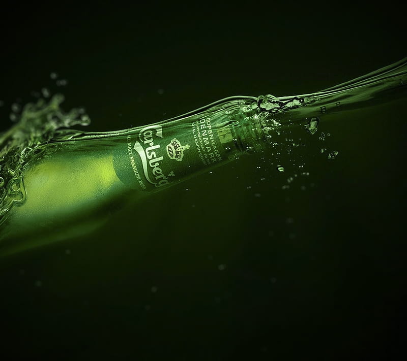 Carlsberg, art, beer, brand, green, logo, HD wallpaper