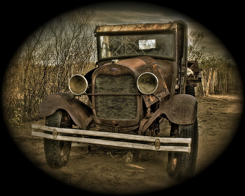 Looking Glass, Going Back In Time, carros, auto, old truck, ford, HD wallpaper
