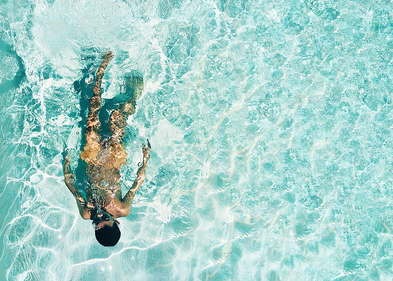 man snorkeling under water, HD wallpaper