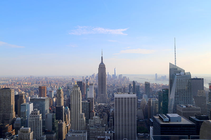 manhattan, new york city, skyscrapers, cityscape, modern architecture, City, HD wallpaper
