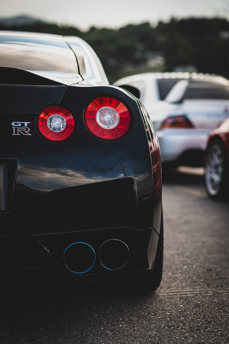 Nissan GtR Black, nissan, nissan-gtr, carros, black, HD wallpaper