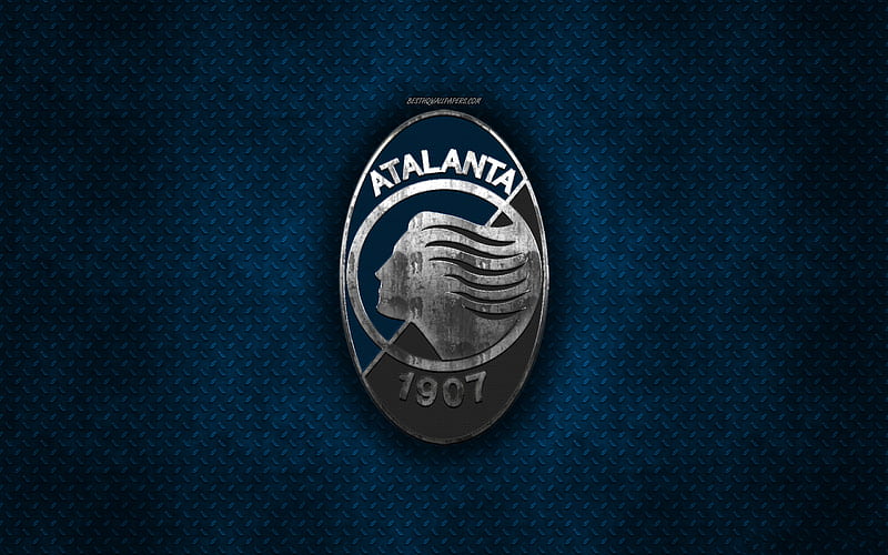 Atalanta BC, Italian football club, blue metal texture, metal logo, emblem, Bergamo, Italy, Serie A, creative art, football, Atalanta, HD wallpaper