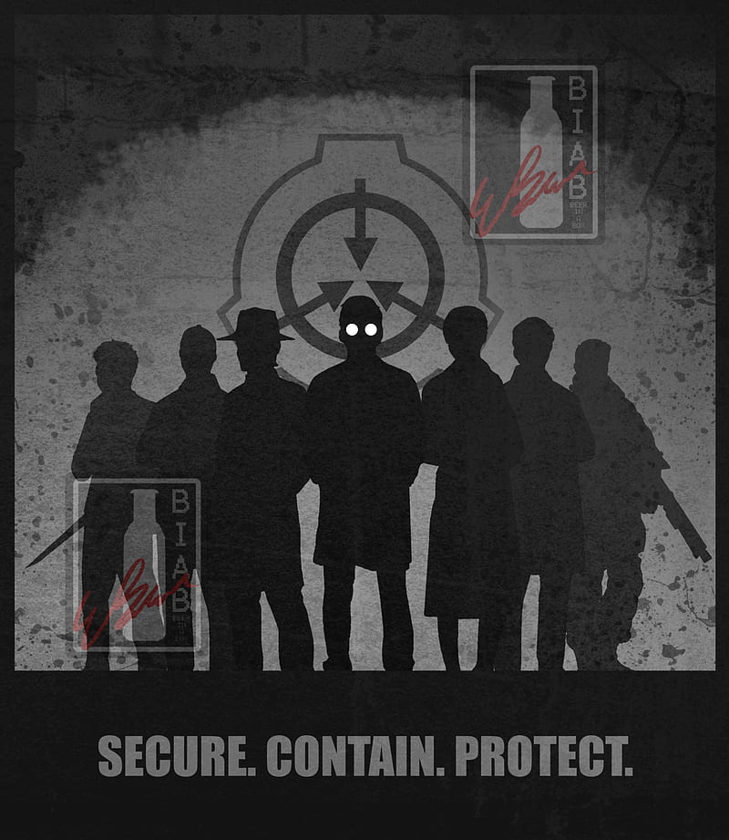 SCP Foundation Red Warning Sign - White Background Poster for