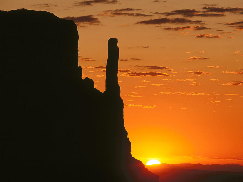 Edge of Evening, Monument Valley Navajo Tribal Park, Arizona, nature, sunsets, HD wallpaper