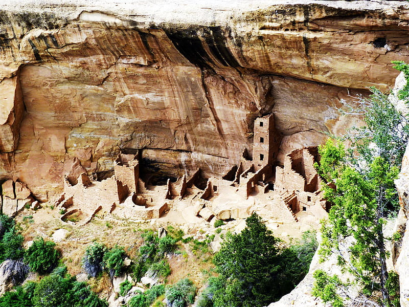 Mesa Verde Indian Ruins, colorado, anasazi, ruins, indians, mesa verde, canyon, HD wallpaper