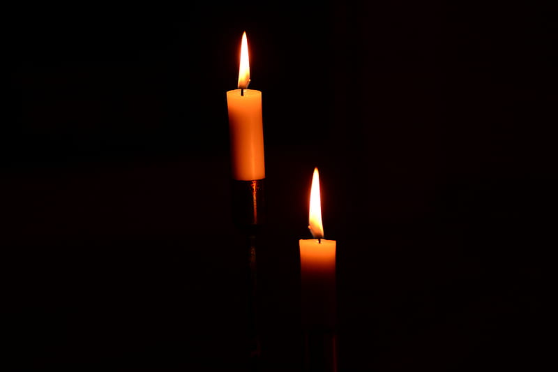 candles, fire, dark, HD wallpaper