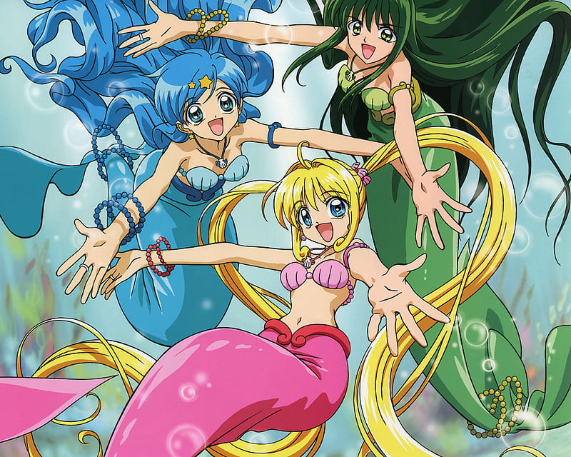 Anime Mermaid Princesses!, princesses, ocean, mermaid, water, green, anime,  princess, HD wallpaper | Peakpx
