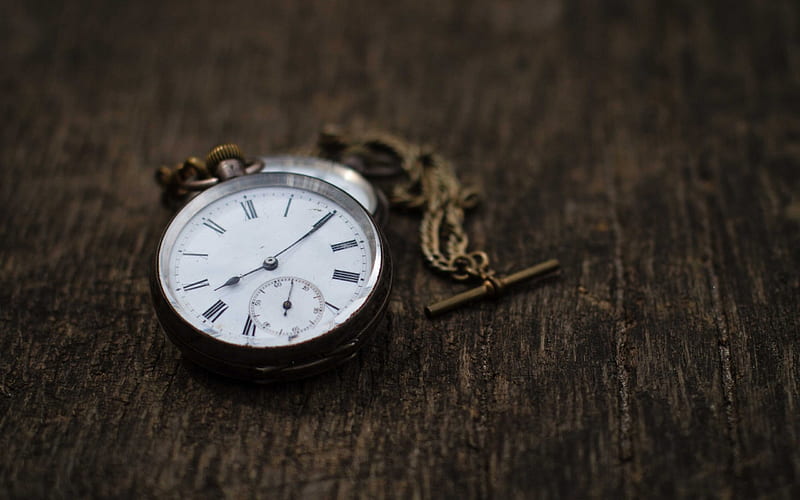 Old pocket watch, time concepts, vintage watch, HD wallpaper