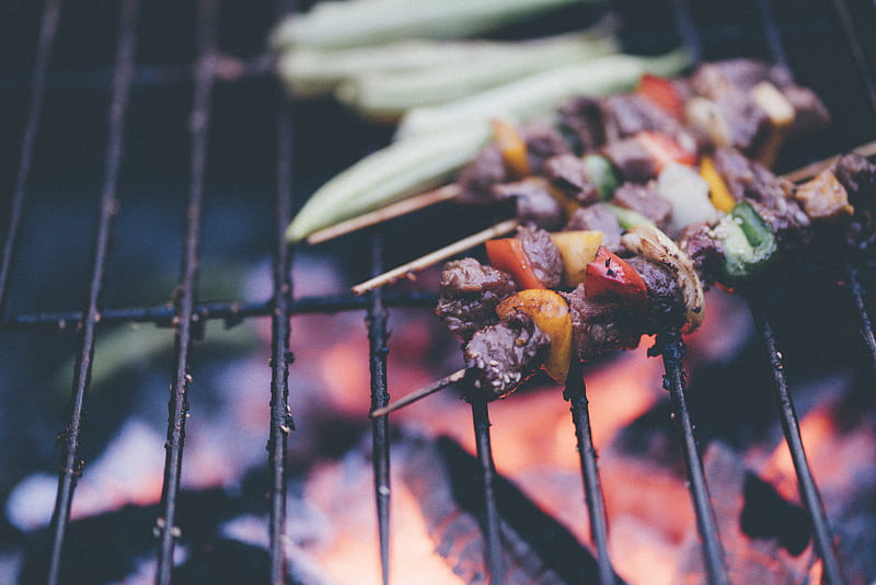 shallow focus graphy of grilled barbecue, HD wallpaper