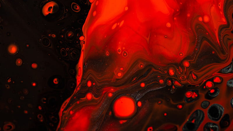 Red Black Paint Stains Spots Abstract, HD wallpaper