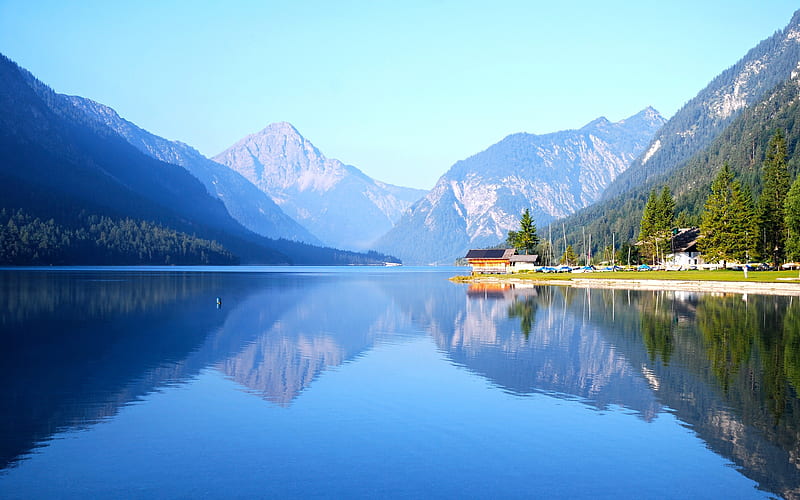 Austria Plansee Lake Nature Scenery, HD wallpaper