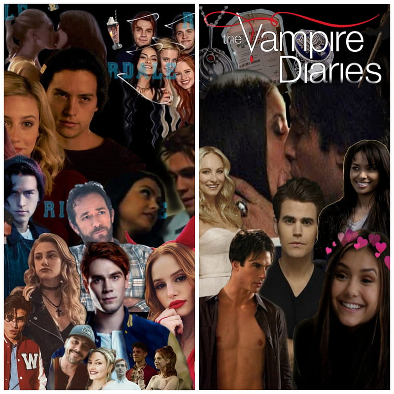 Download Vampire Diaries Logo Pink Sky Wallpaper | Wallpapers.com