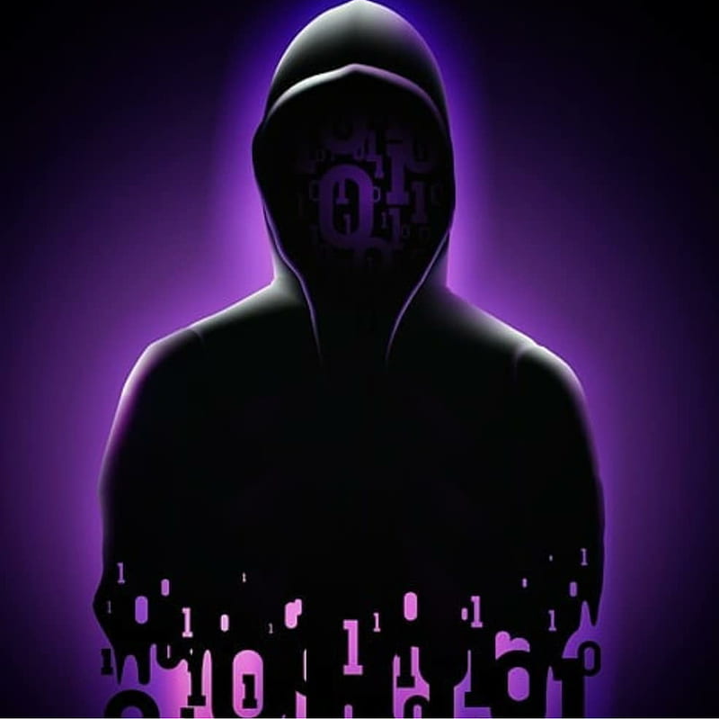 Duskwood hacker, awsome, binary, cool, dusk wood, hood, iamjake, jake, purple, HD wallpaper