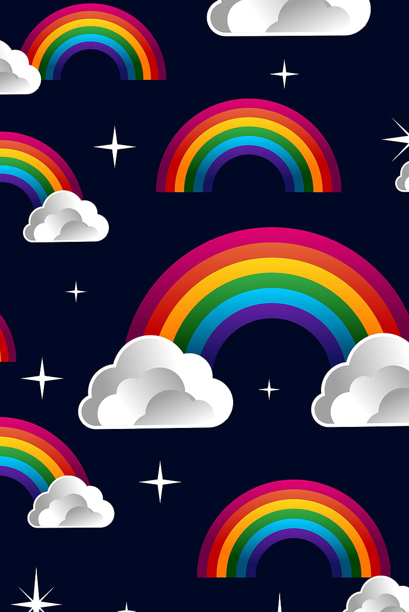 Rainbow, clouds, HD phone wallpaper