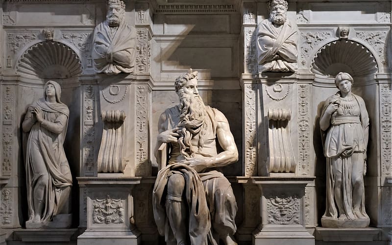 Moses, Michelangelo, Italy, sculpture, HD wallpaper