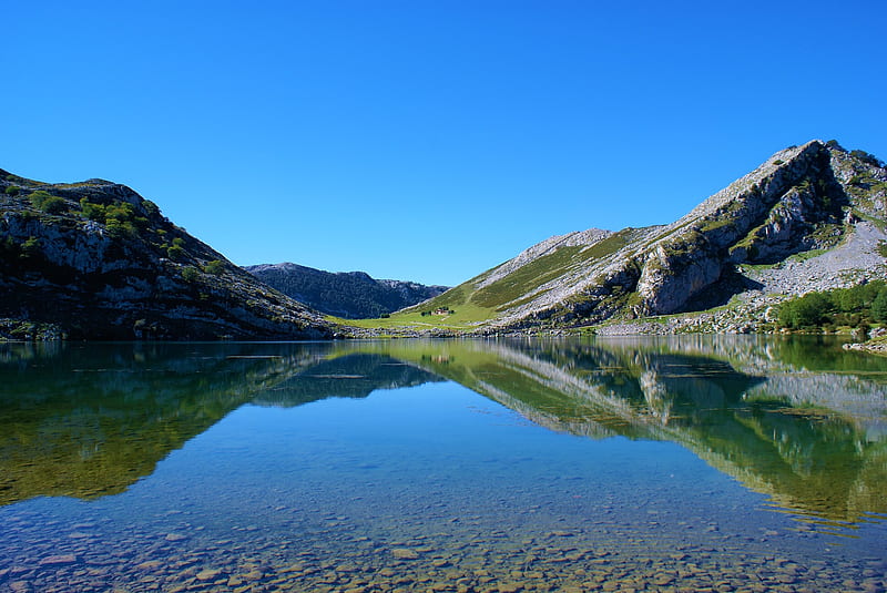 Earth, Reflection, Nature , Lake , Spain , Asturias , Landscape, HD wallpaper