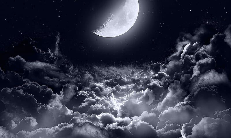 Half Moon Dark Night, HD wallpaper