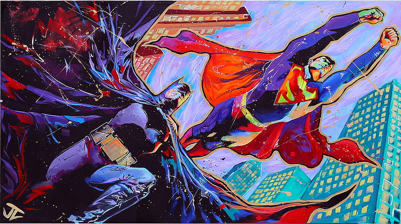 Batman Superman Glitch Art , batman, superman, superheroes, artist, artwork, digital-art, glitch, HD wallpaper