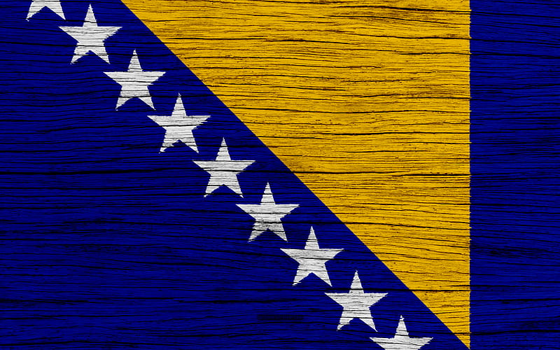 Flag of Bosnia and Herzegovina Europe, wooden texture, national symbols, Bosnia and Herzegovina flag, art, Bosnia and Herzegovina, HD wallpaper