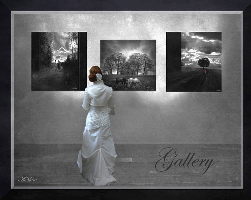 GALLERY OR AT AN EXHIBITION, exhibition, art, gallery, beauty, woman, HD wallpaper